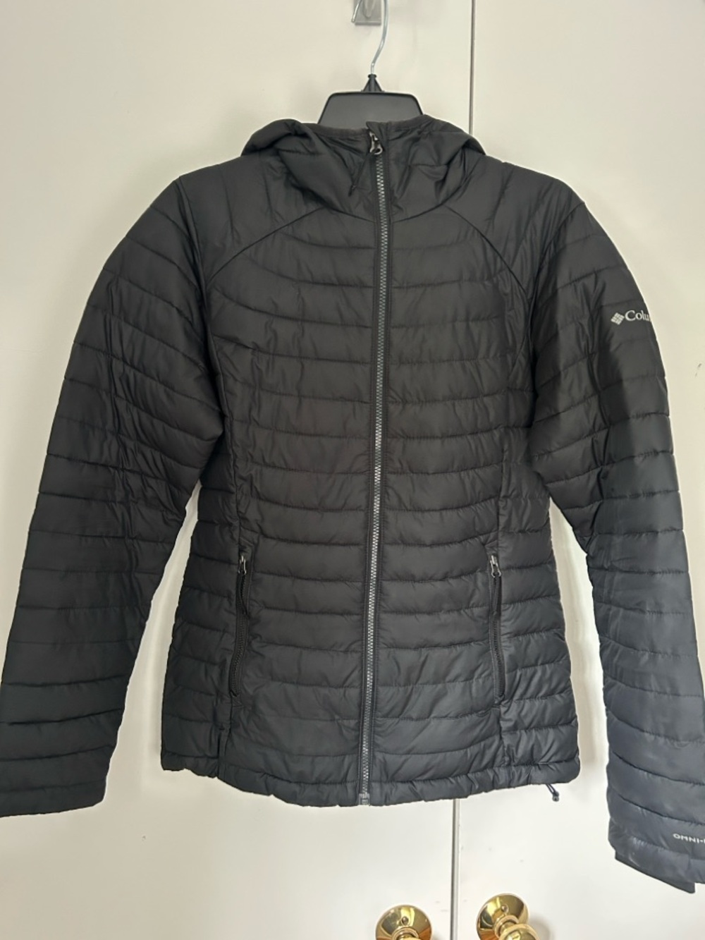 Columbia Women's Black Hooded Packable Puffer Jacket
